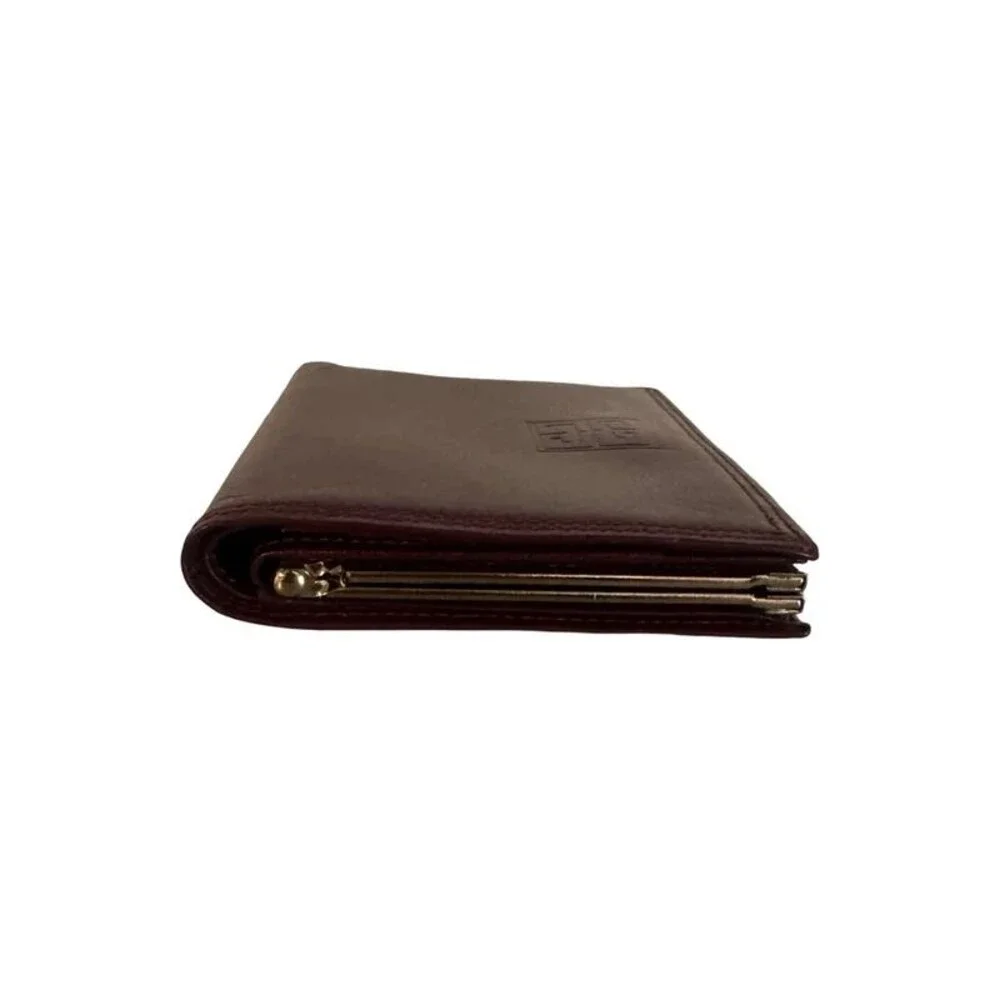 Givenchy Burgundy Leather 4G Logo Kiss-Lock Compact Wallet